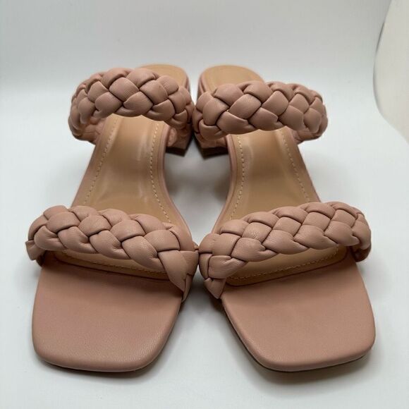 CUSHIONAIRE Women's braided Heel Sandal +Memory Foam 9 BLUSH - Picture 2 of 7